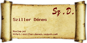 Sziller Dénes névjegykártya
