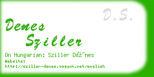 denes sziller business card